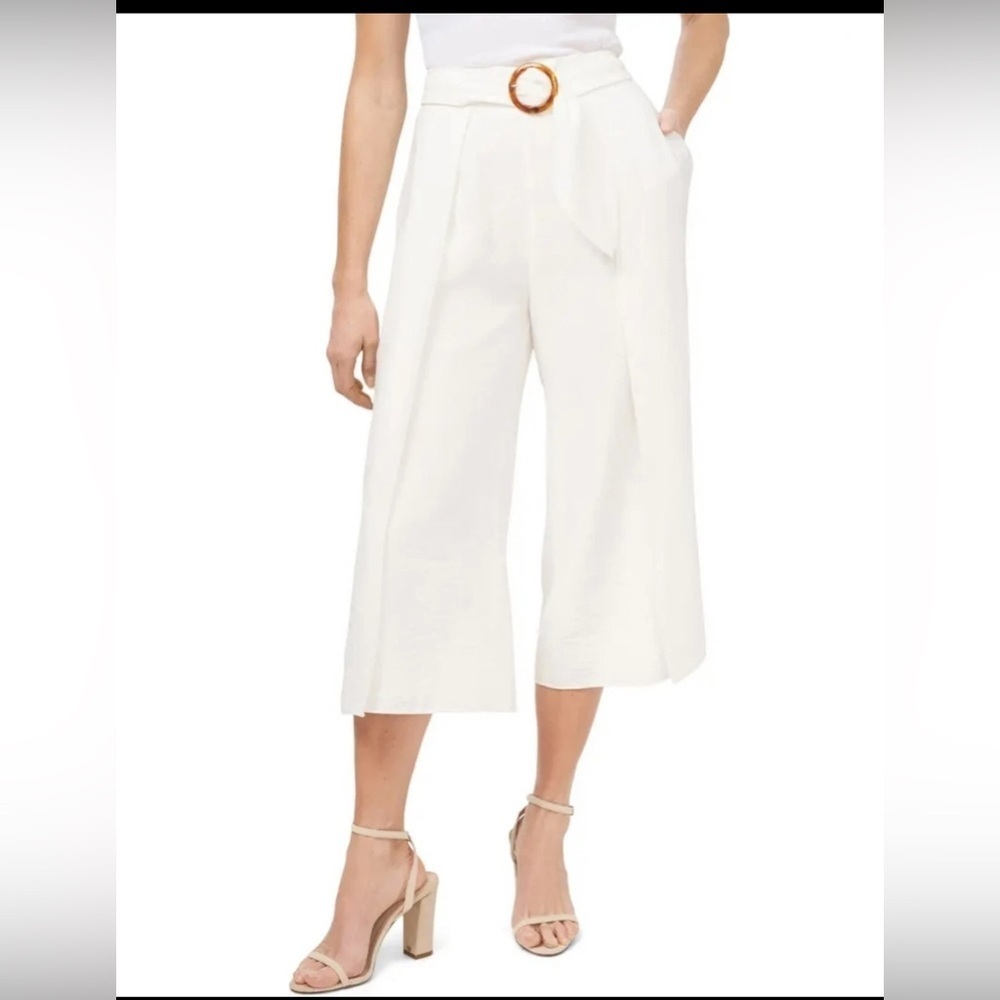 CeCe White Cropped Wide Leg Jumpsuit